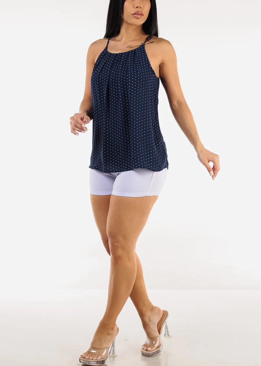 Sleeveless Polka Dot Pleated Blouse Navy sold by Moda product image thumbnail 2