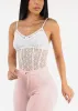 Sleeveless Floral Lace White Thong Bodysuit sold by Moda
