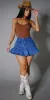 Vneck Denim Mini Skort Combo sold by Moda