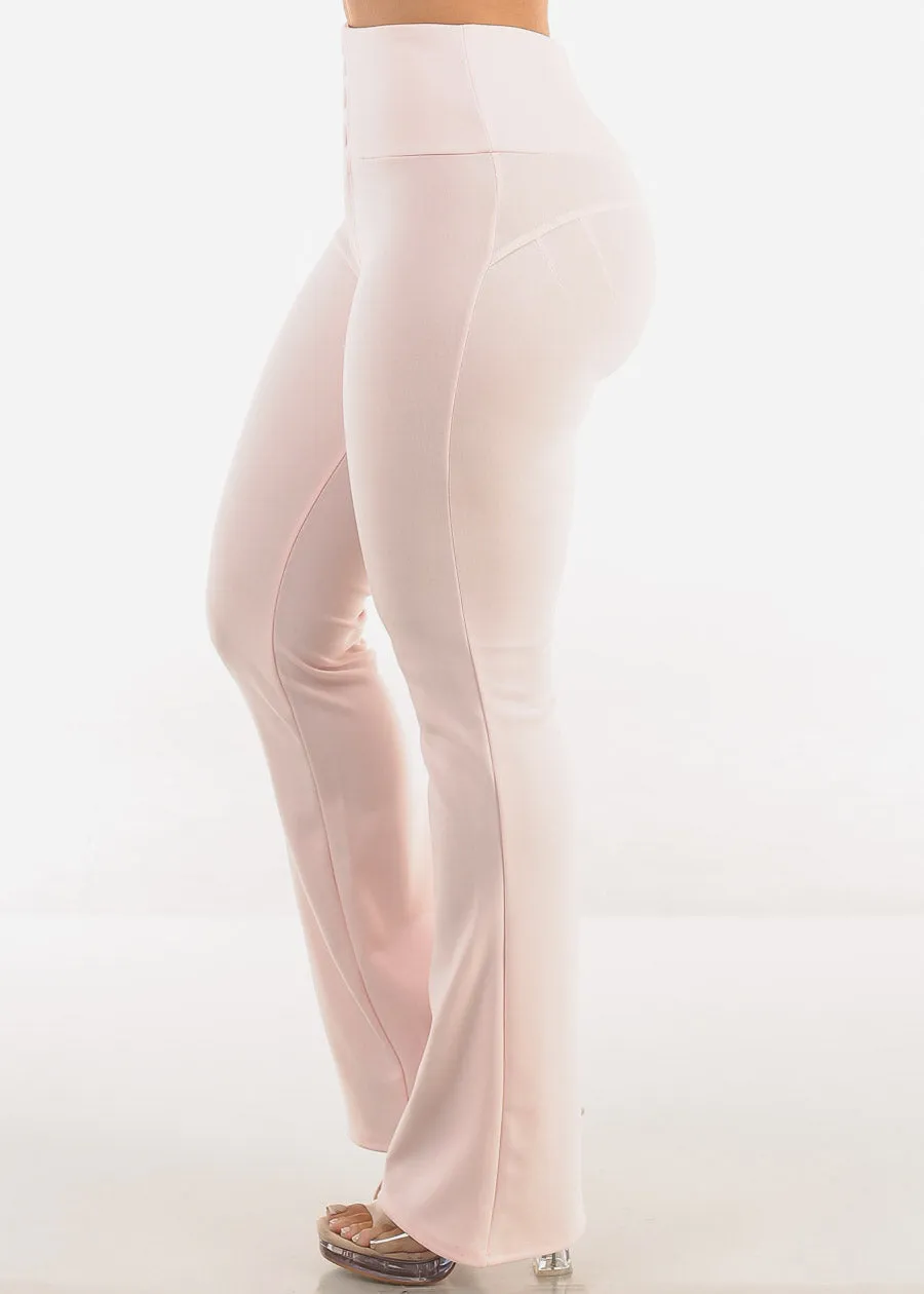 Butt Lift Stretchy High Waist Dressy Bootcut Pants Light Pink sold by Moda product image thumbnail 4