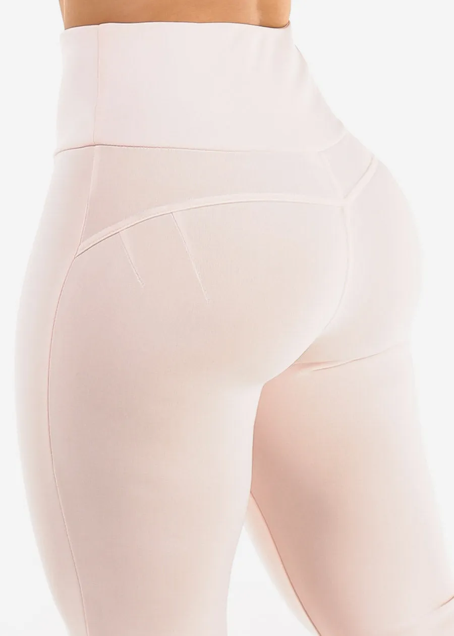 Butt Lift Stretchy High Waist Dressy Bootcut Pants Light Pink sold by Moda product image thumbnail 5