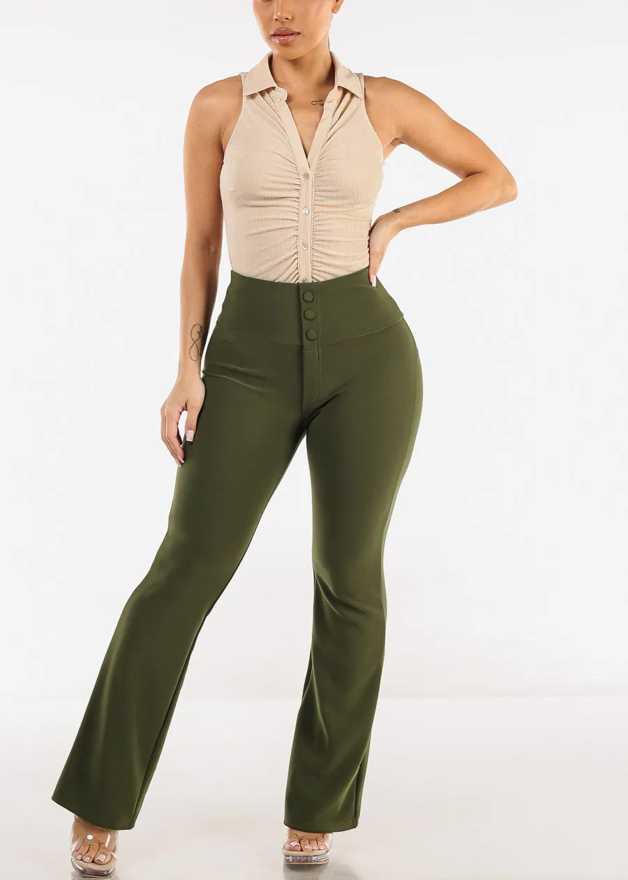 Stretchy Ruched Sleeveless Collared Blouse Beige sold by Moda product image thumbnail 2