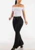 Off Shoulder Ruched Mesh Crop Top White sold by Moda