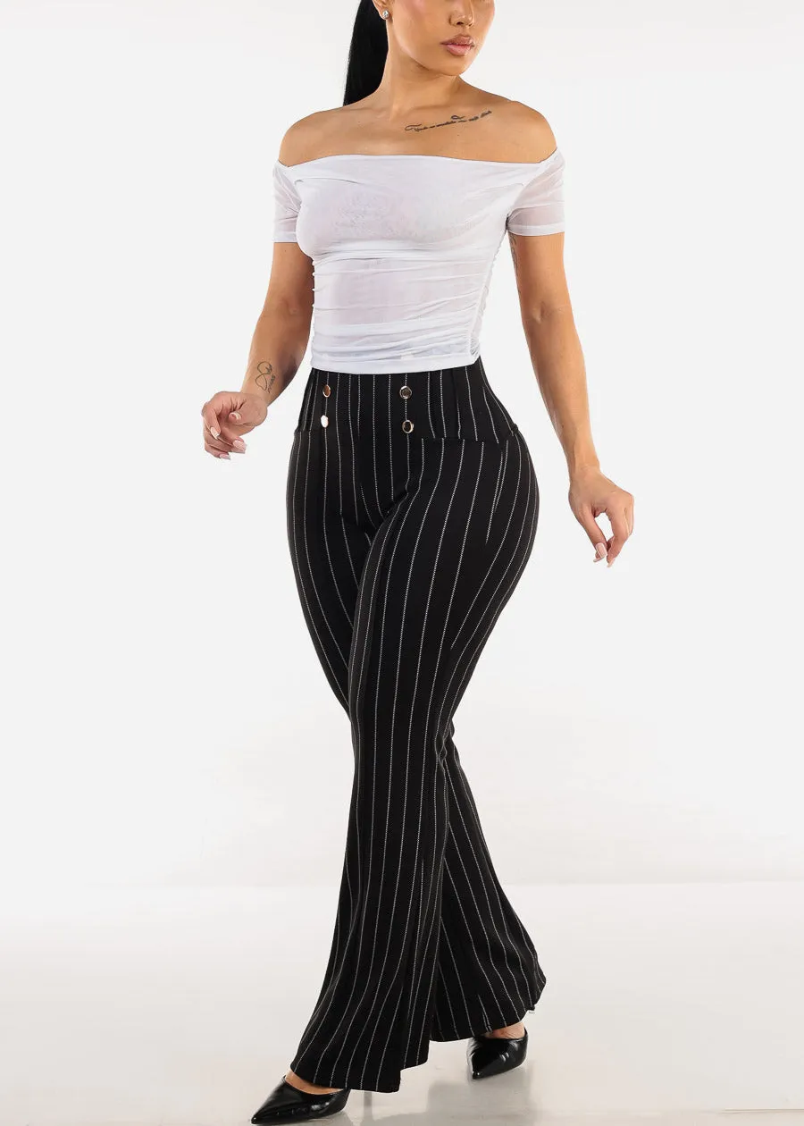 Off Shoulder Ruched Mesh Crop Top White sold by Moda product image thumbnail 4