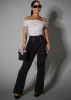Off Shoulder Ruched Mesh Crop Top White sold by Moda