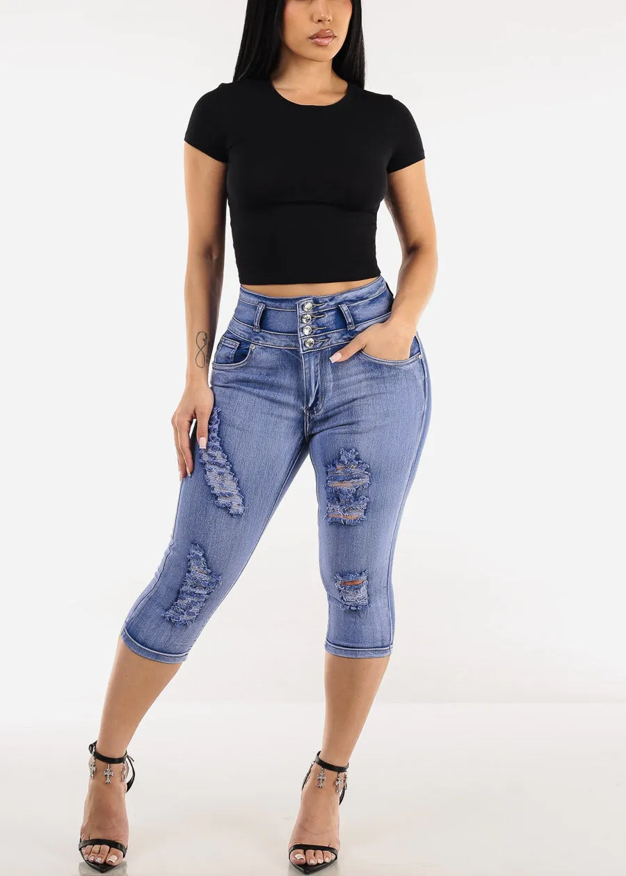 Black Short Sleeve Stretchy Crop Top sold by Moda product image thumbnail 2