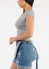 Cap Sleeve Square Neck Top Heather Grey sold by Moda
