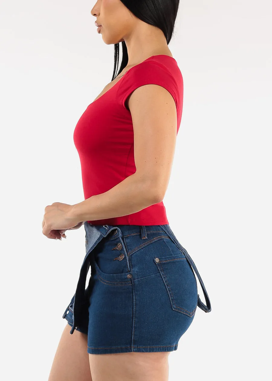 Cap Sleeve Square Neck Top Red sold by Moda product image thumbnail 3