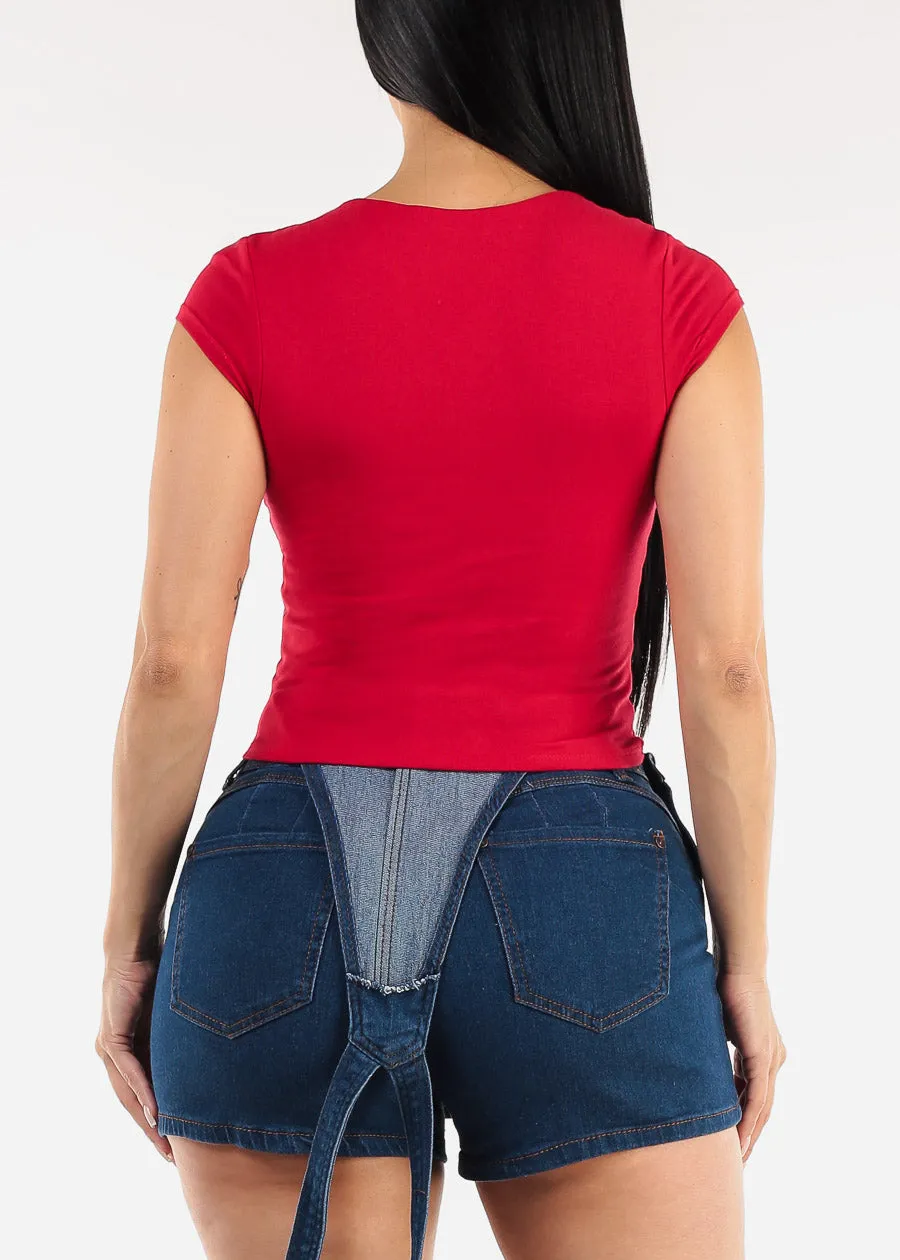 Cap Sleeve Square Neck Top Red sold by Moda product image thumbnail 4