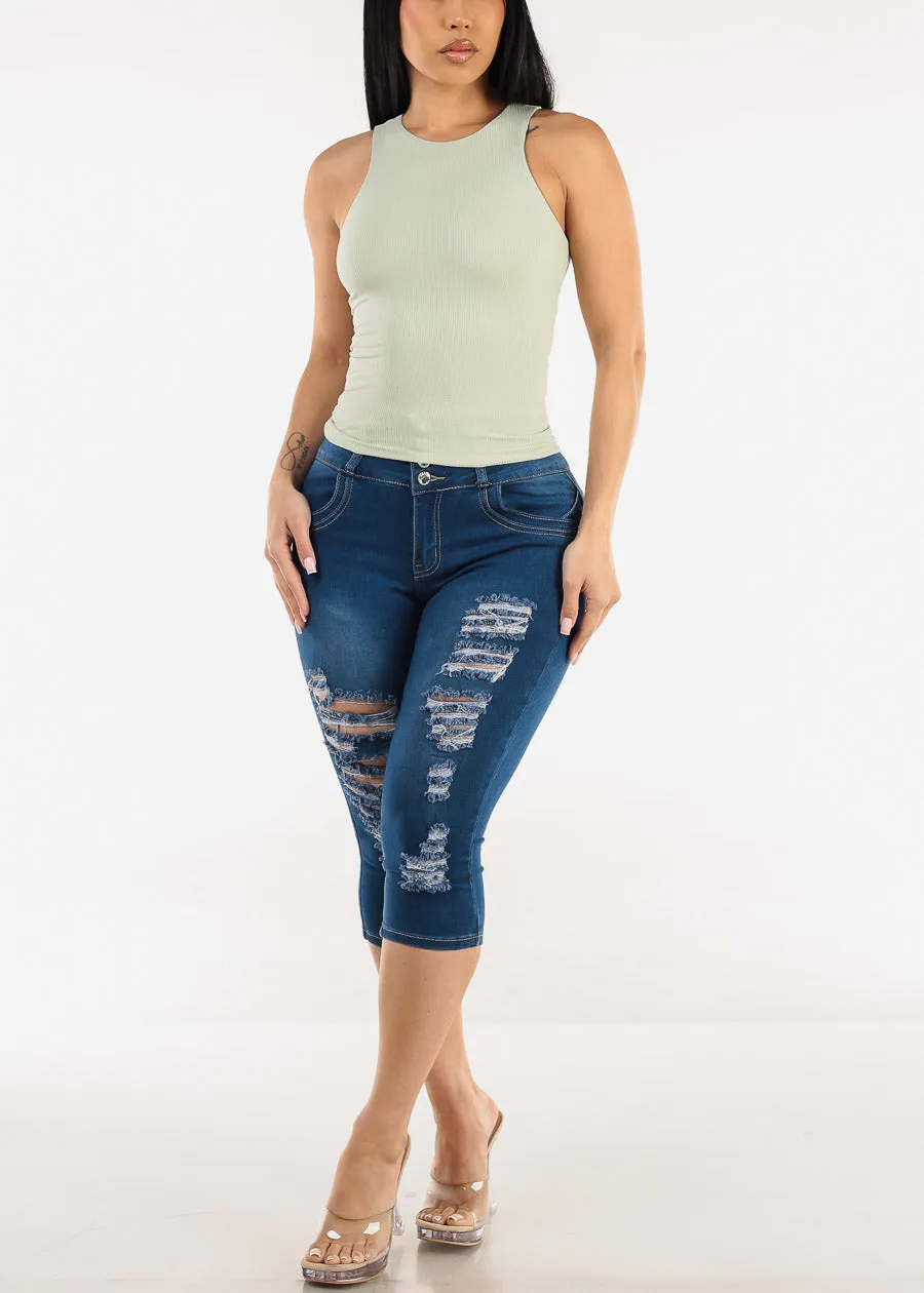 Sleeveless Stretch Racerback Top Light Sage sold by Moda product image thumbnail 2