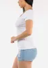 Short Sleeve Wide Square Neck Stretch Top White sold by Moda