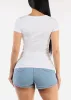 Short Sleeve Wide Square Neck Stretch Top White sold by Moda