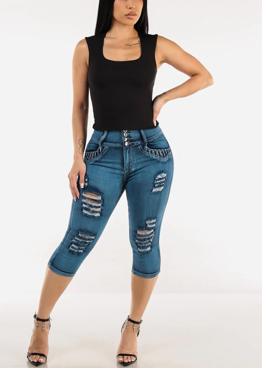 Sleeveless Square Neck Ribbed Top Black sold by Moda product image thumbnail 4