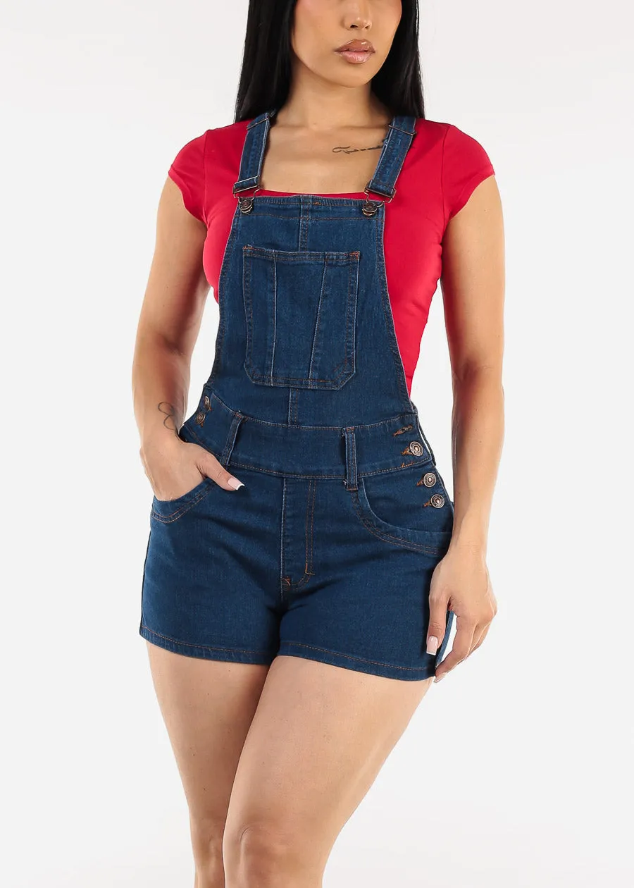 Butt Lift Sleeveless Dark Denim Short Overalls sold by Moda product image thumbnail 5