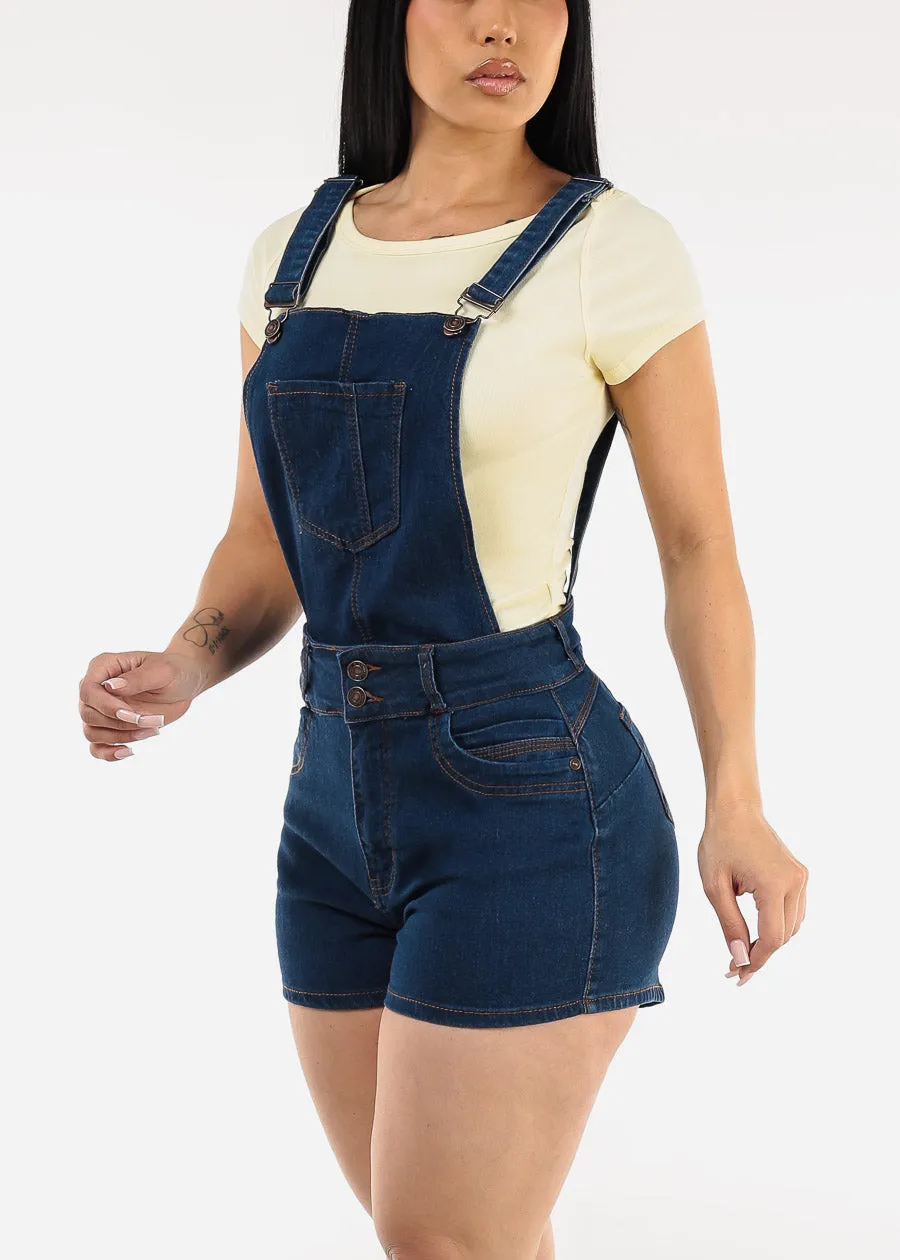 Butt Lift Sleeveless Dark Denim Short Overalls sold by Moda product image thumbnail 5