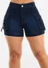 Butt Lift High Waist Cargo Dark Denim Shorts sold by Moda