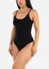 Sleeveless Scoop Neck Black Thong Bodysuit sold by Moda