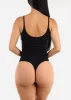 Sleeveless Scoop Neck Black Thong Bodysuit sold by Moda