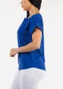 Casual Short Sleeve Vneck Blouse Royal Blue sold by Moda