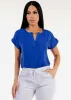 Casual Short Sleeve Vneck Blouse Royal Blue sold by Moda
