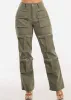 Hyper Stretch Straight Wide Leg Cargo Pants Olive sold by Moda