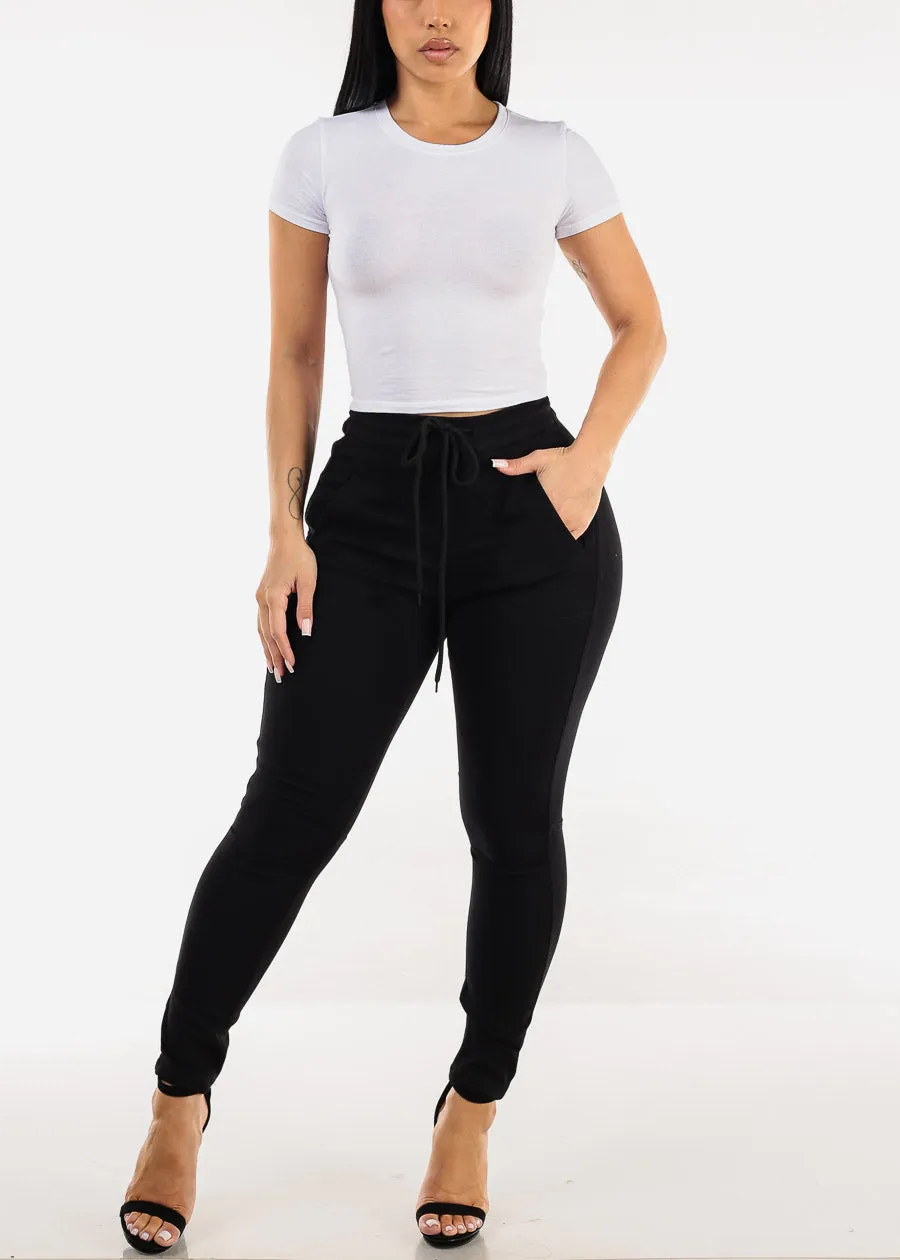 White Short Sleeve Stretchy Crop Top sold by Moda product image thumbnail 2