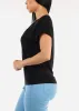 Short Sleeve Round Neck Stretchy Blouse Black sold by Moda