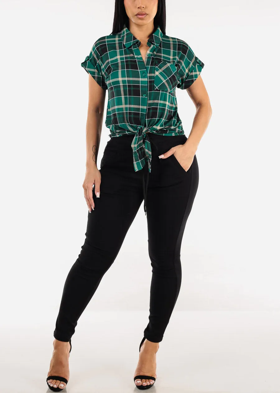 Drawstring Waist Stretch Skinny Pants Black sold by Moda product image thumbnail 2