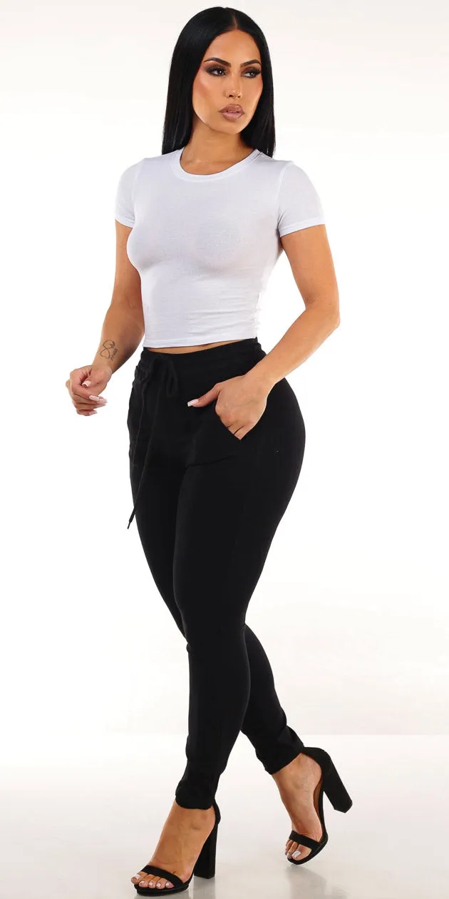 Crewneck Stretchy Skinny Pants Look sold by Moda