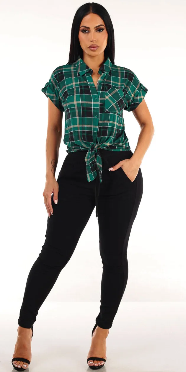 Plaid Skinny Pants Combo sold by Moda