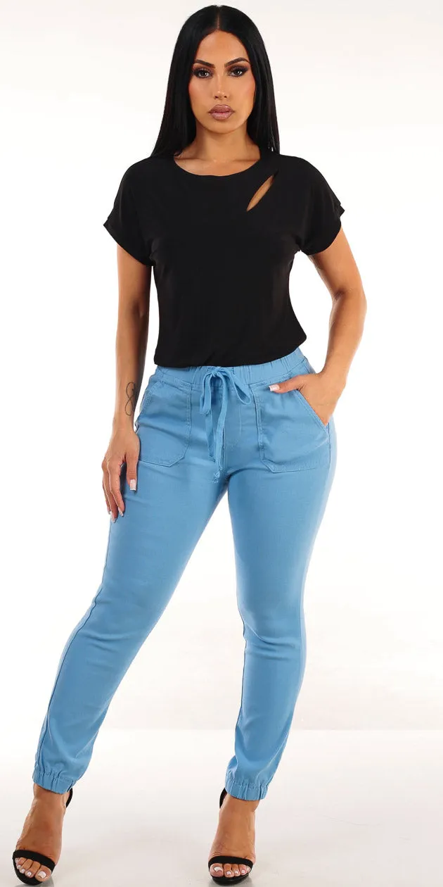 Black Stretch Joggers Look sold by Moda