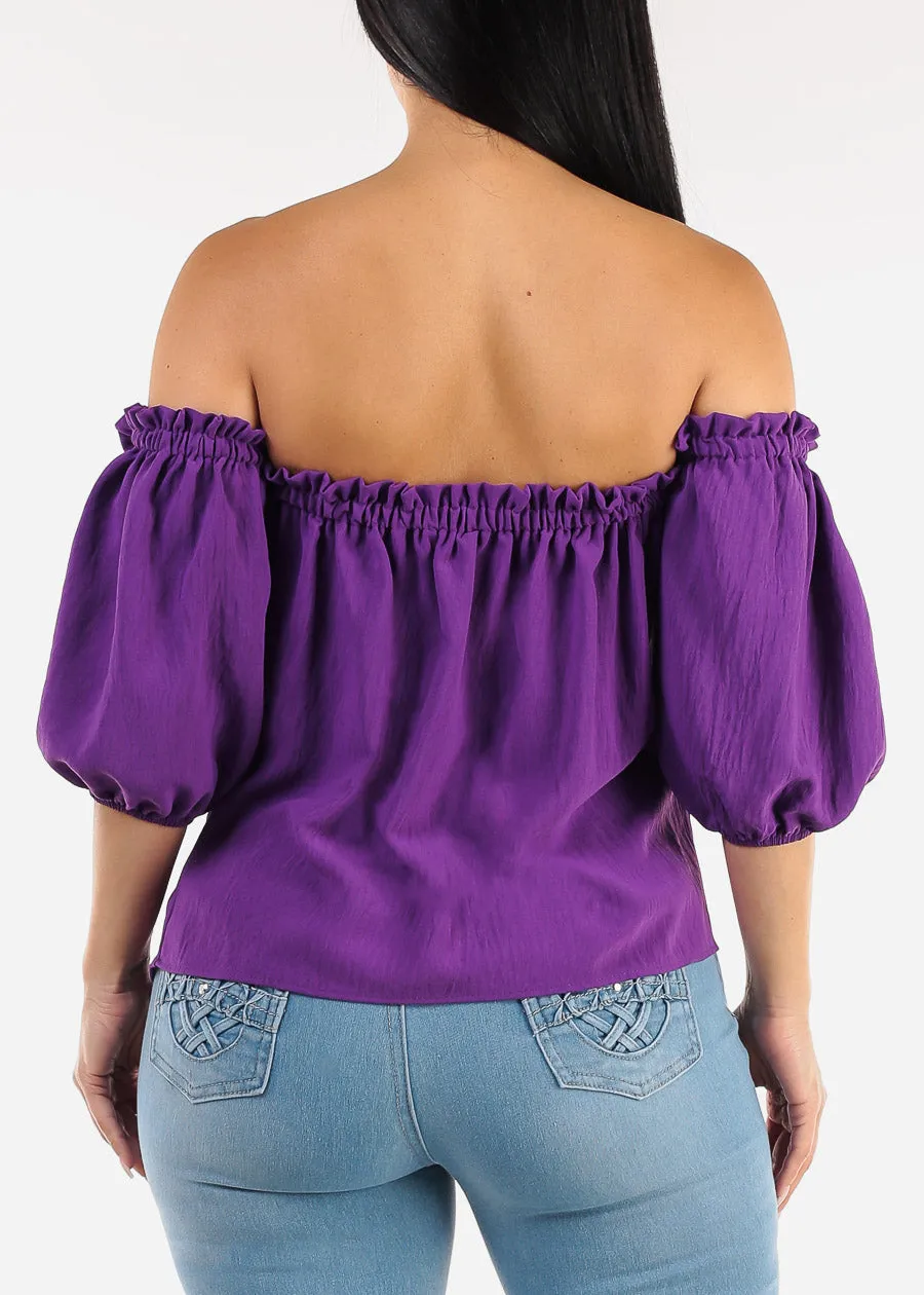 Off Shoulder Blouse Purple sold by Moda product image thumbnail 5