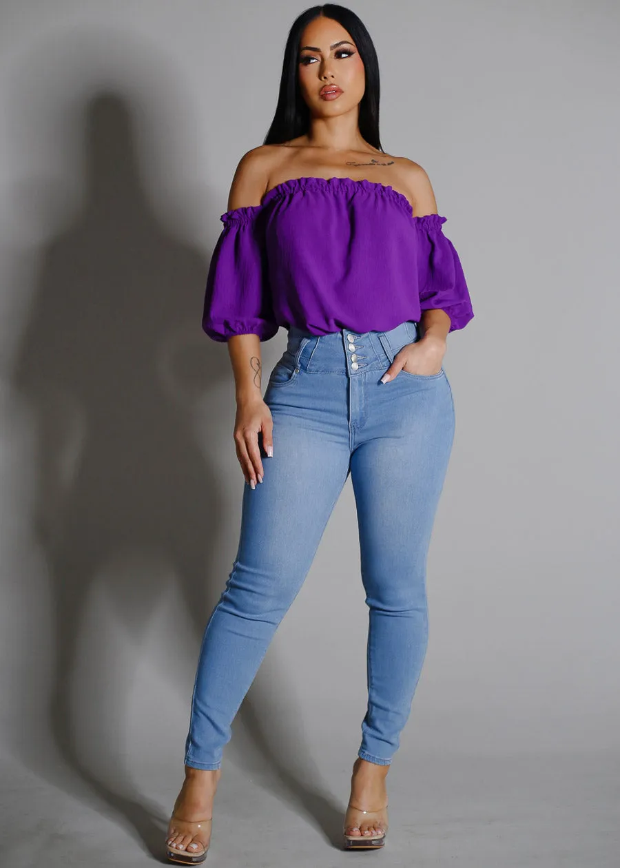 Off Shoulder Blouse Purple sold by Moda product image thumbnail 2