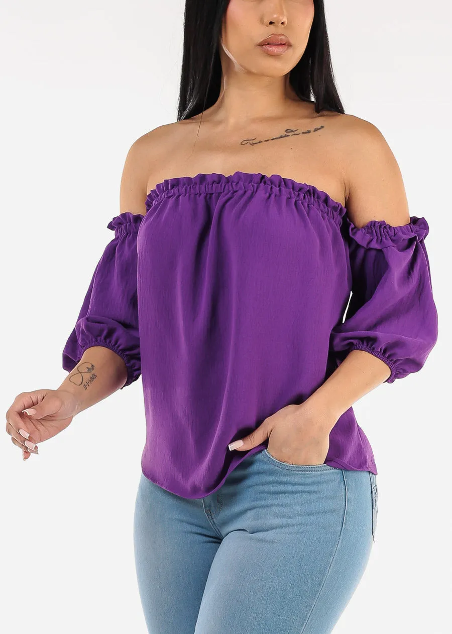 Off Shoulder Blouse Purple sold by Moda product image thumbnail 3