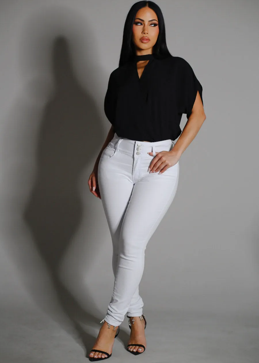 Short Dolman Sleeve Surplice Blouse Black sold by Moda product image thumbnail 2