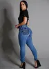 Levantacola Super High Waist Skinny Jeans w Pocket Design sold by Moda