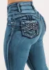 Levantacola Super High Waist Skinny Jeans w Pocket Design sold by Moda