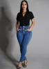 Levantacola Super High Waist Skinny Jeans w Pocket Design sold by Moda