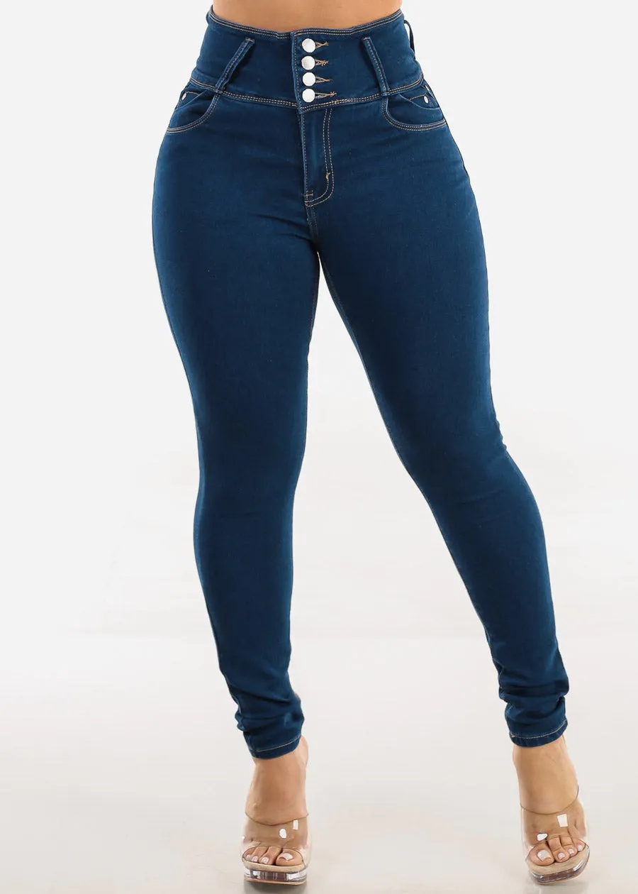 Levantacola Super High Waist Skinny Jeans Indigo sold by Moda product image thumbnail 4