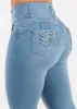 Levantacola Super High Waist Skinny Jeans Light Wash sold by Moda