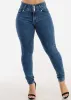 Levantacola High Waist Skinny Jeans Acid Wash w Braided Pockets sold by Moda