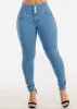 Levantacola High Waisted Skinny Jeans Light Blue sold by Moda
