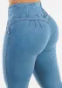 Levantacola High Waisted Skinny Jeans Light Blue sold by Moda
