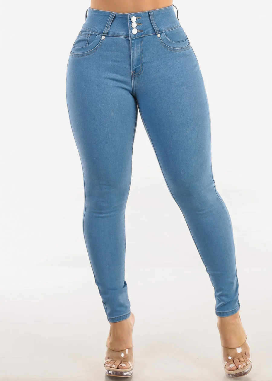 Butt Lifting High Rise Light Skinny Jeans sold by Moda product image thumbnail 4