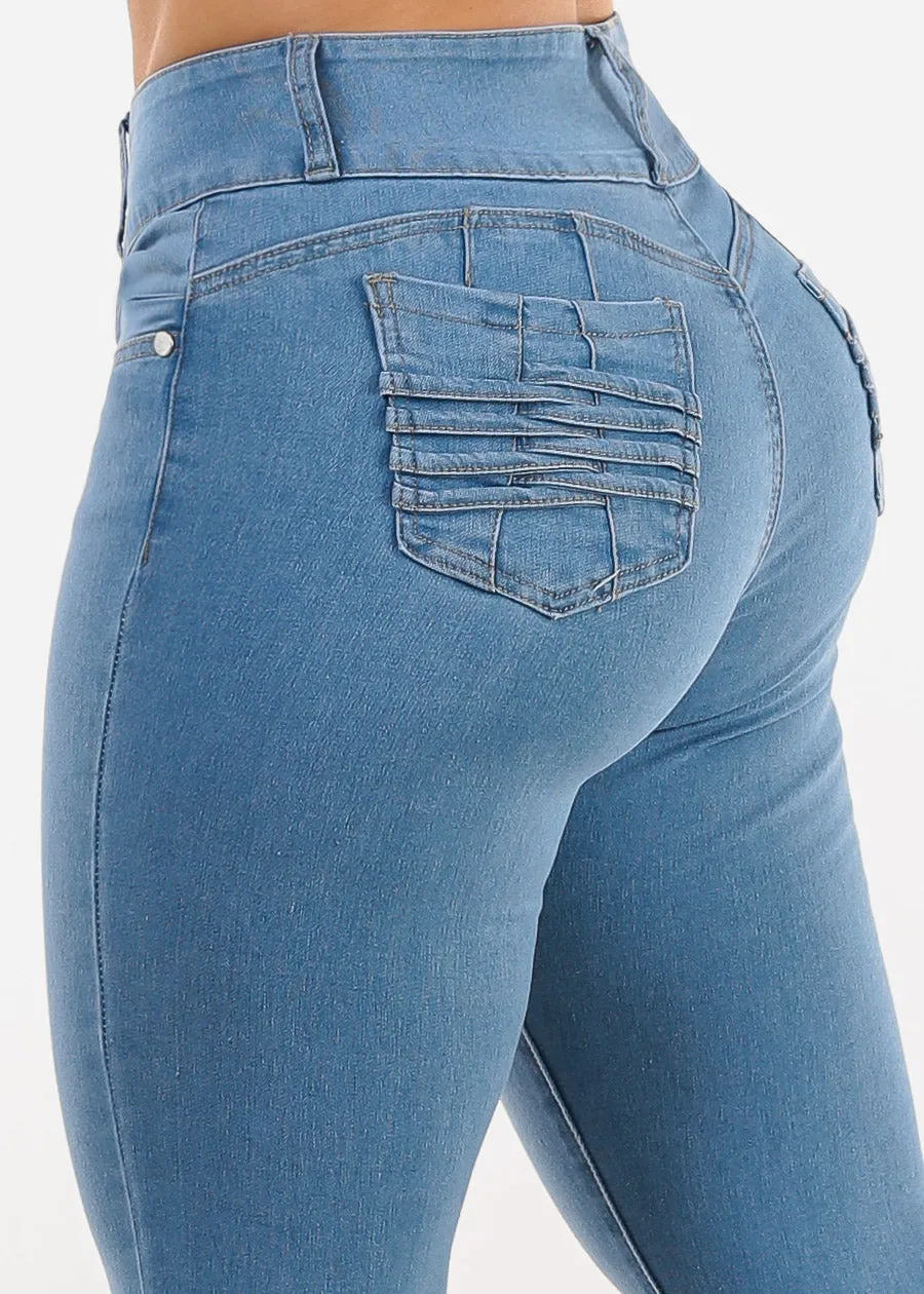 Butt Lifting High Rise Light Skinny Jeans sold by Moda