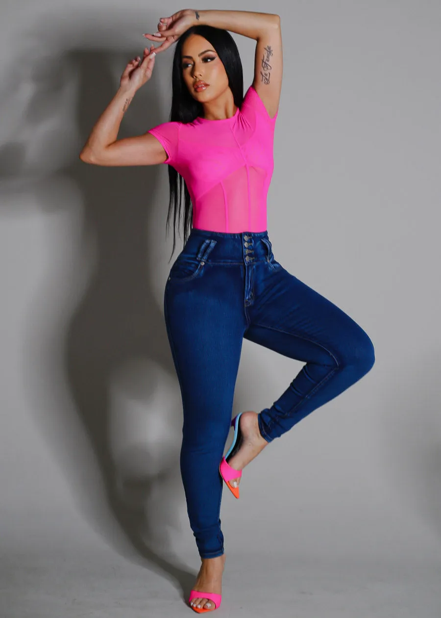 Levantacola Super High Waist Skinny Jeans Sand Wash sold by Moda product image thumbnail 2