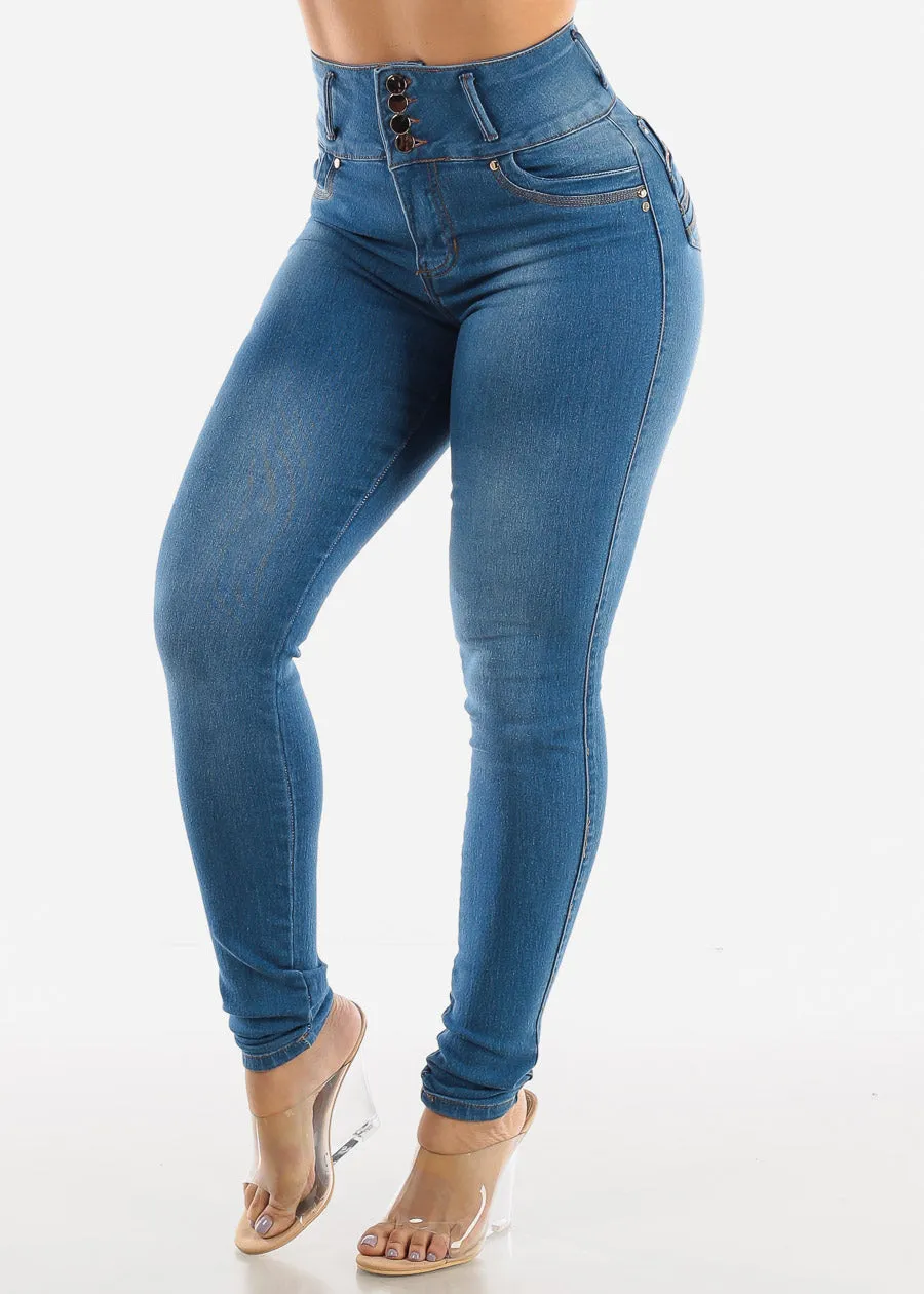 Super High Waisted Butt Lift Skinny Jeans with Pockets sold by Moda product image thumbnail 5