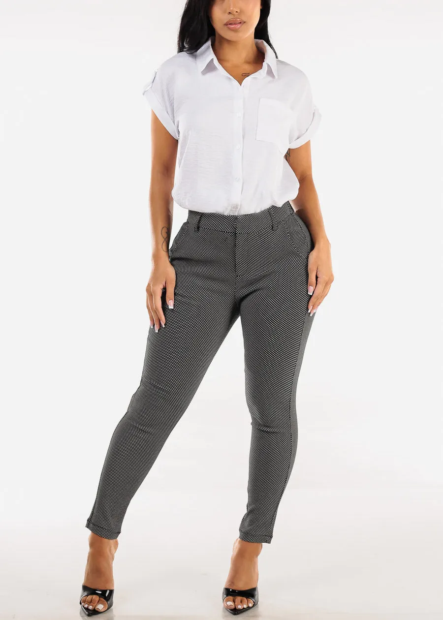 Butt lift High Waist Stretch Polka Dot Skinny Pants Black sold by Moda product image thumbnail 2