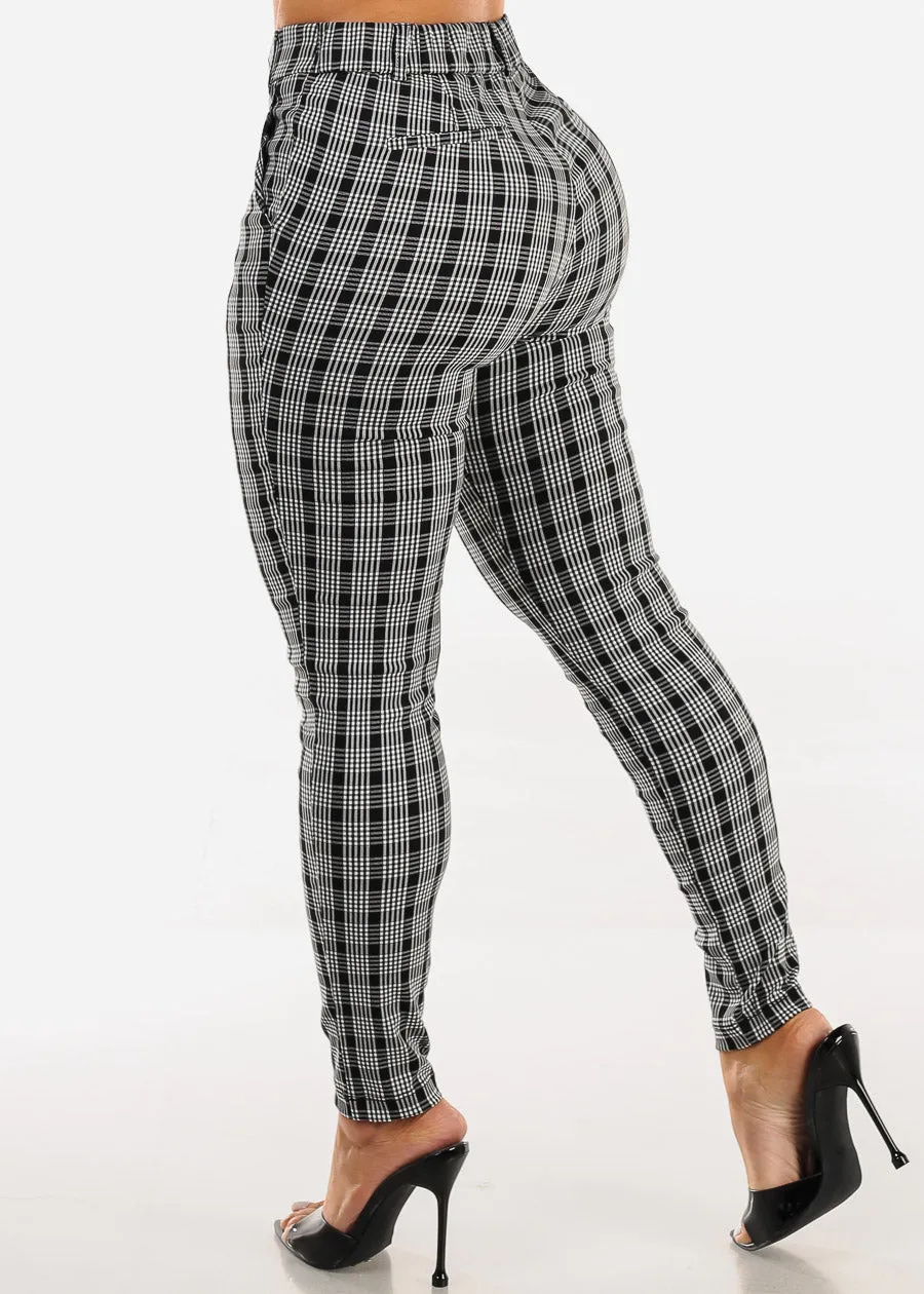 High Rise Black Plaid Skinny Pants sold by Moda product image thumbnail 4