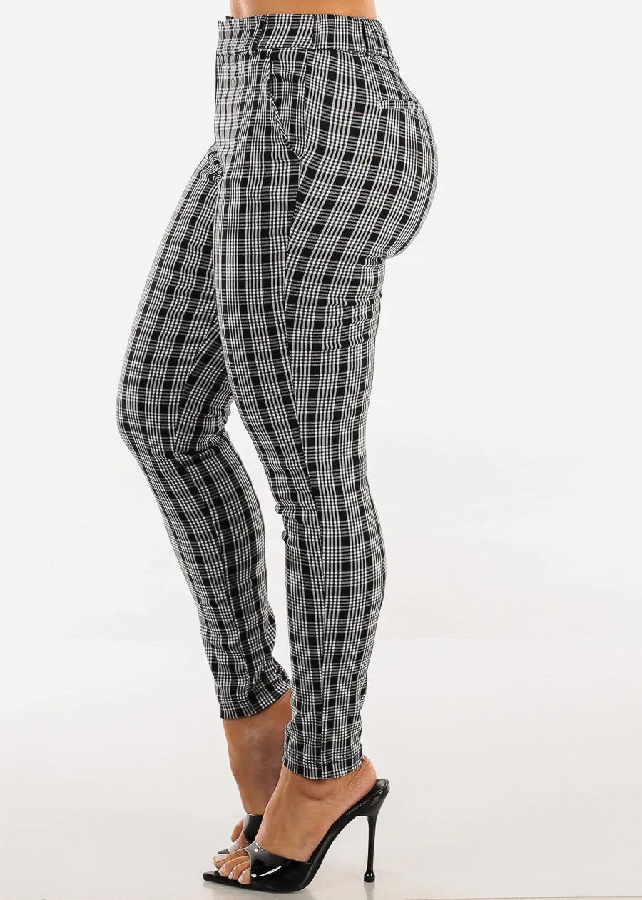 High Rise Black Plaid Skinny Pants sold by Moda product image thumbnail 3